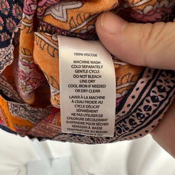 BeachLunchLounge Long Sleeve Boho India Paisley Dress Sz L Beach‎ Pool Cover-up - Picture 7 of 9